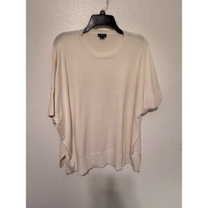 Splendid Sweater Lightweight S/S Cream Slit Sides Womans XL